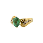 Tourmaline & Diamond Yellow Gold Ring