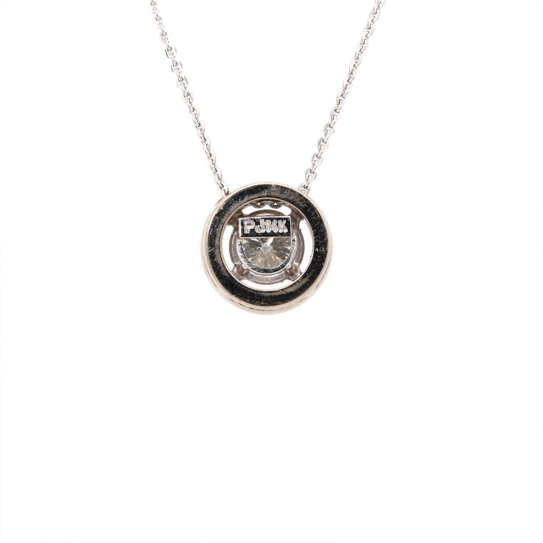 -Natural 1.00ct Diamond Halo Pendant Necklace