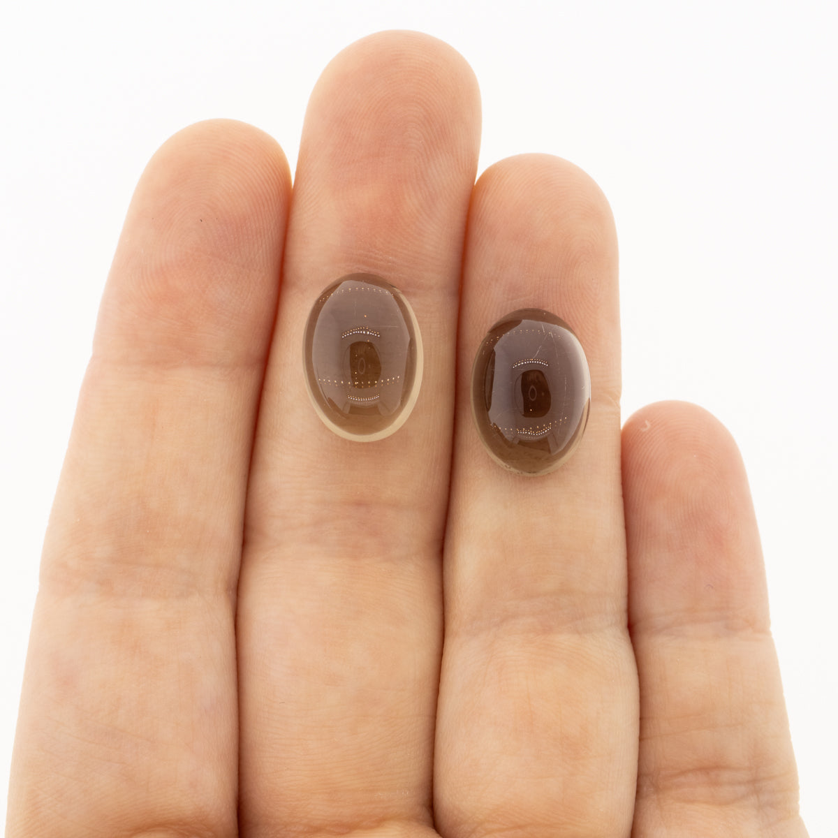 13.50ctw Matched Pair Smoky Quartz Cabochons