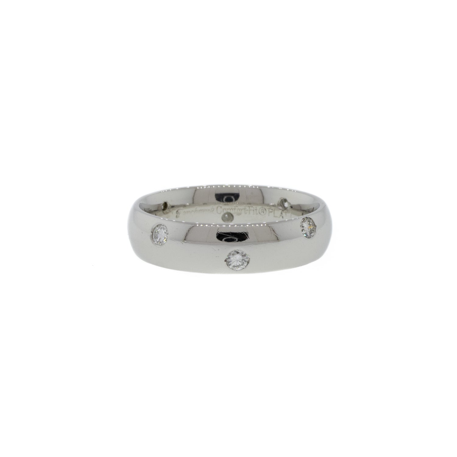 Platinum Flush-Set Diamond Band