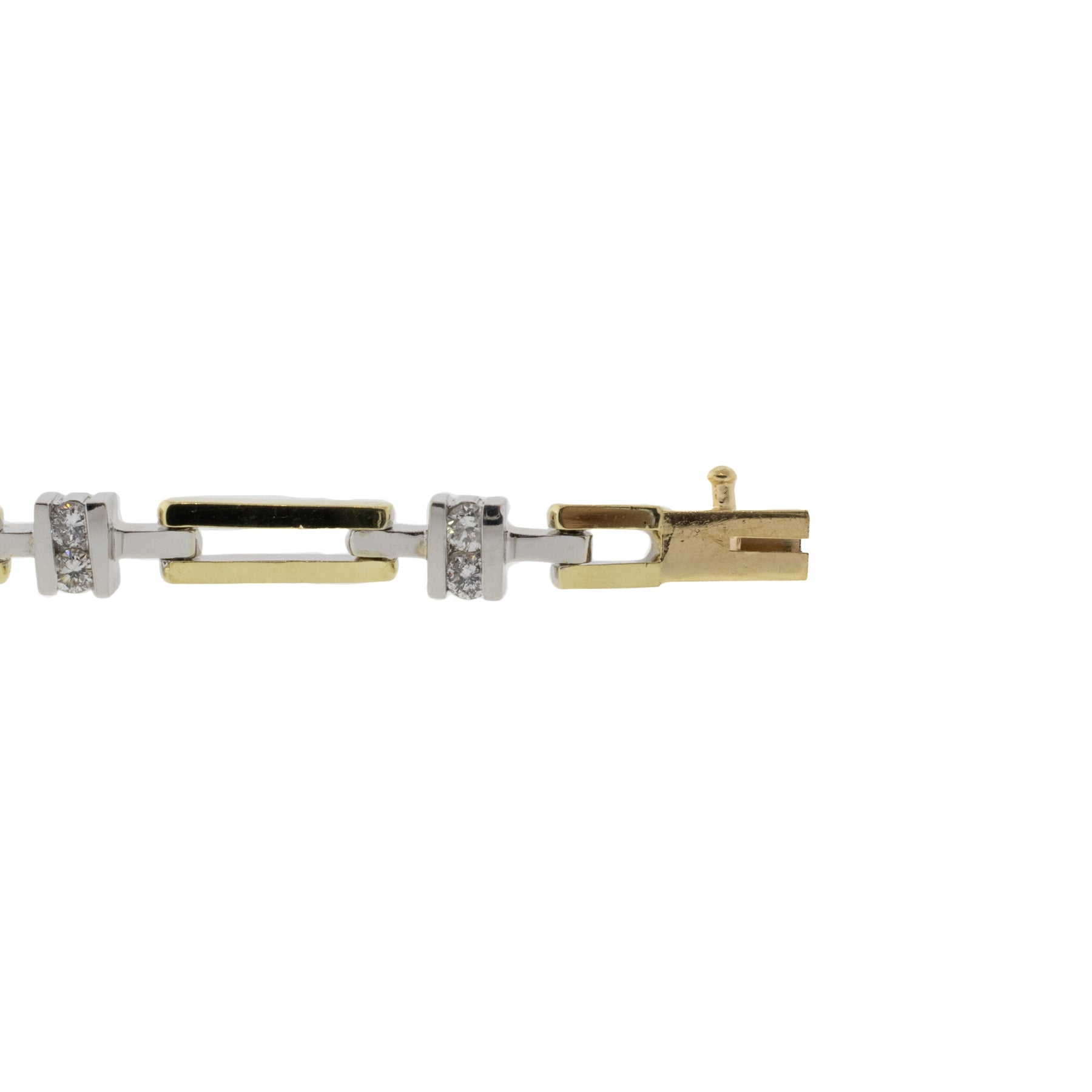 14K Yellow & White Gold Diamond Link Bracelet