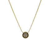 14K Yellow Gold .25ct Diamond Pendant Station Necklace