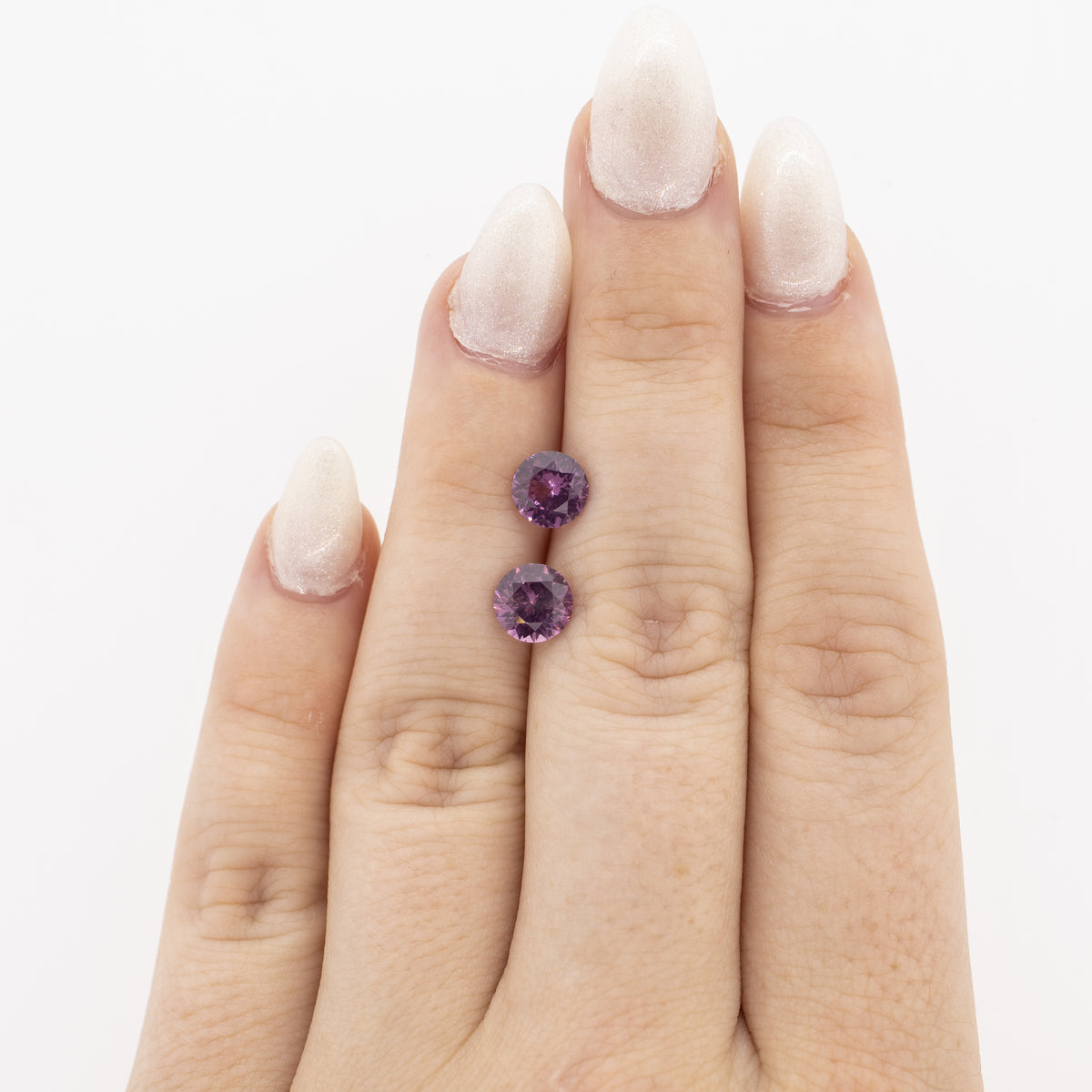 2.64ctw Pair of Round Mahenge Color Change Garnets