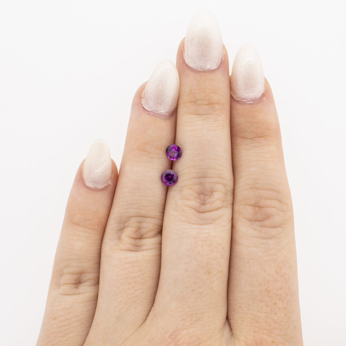 1.00ctw Pair of Round Purple Garnet