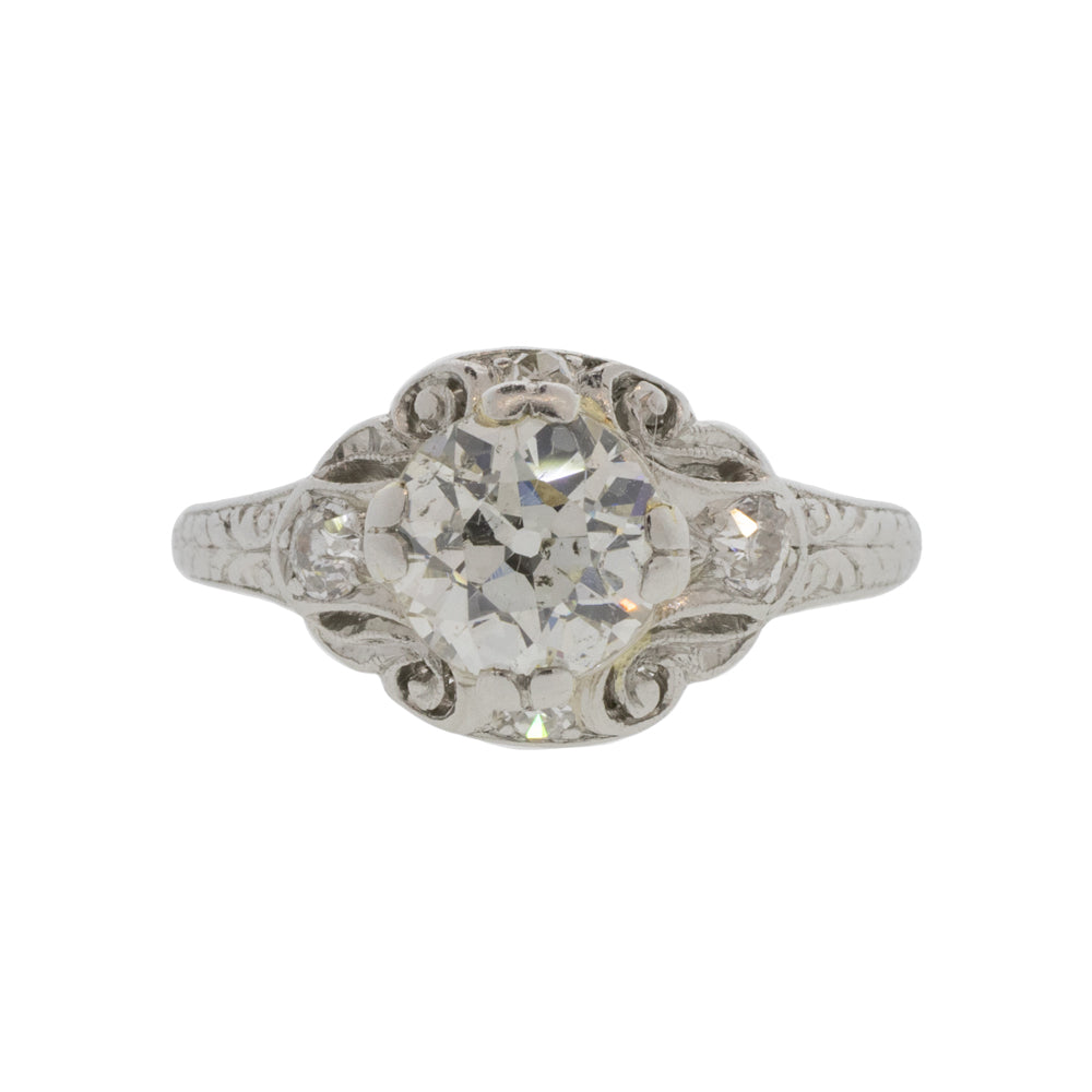 Platinum Art Deco Diamond Engagement Ring