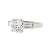 Art Deco Platinum 1.64ct Three Stone Diamond Ring
