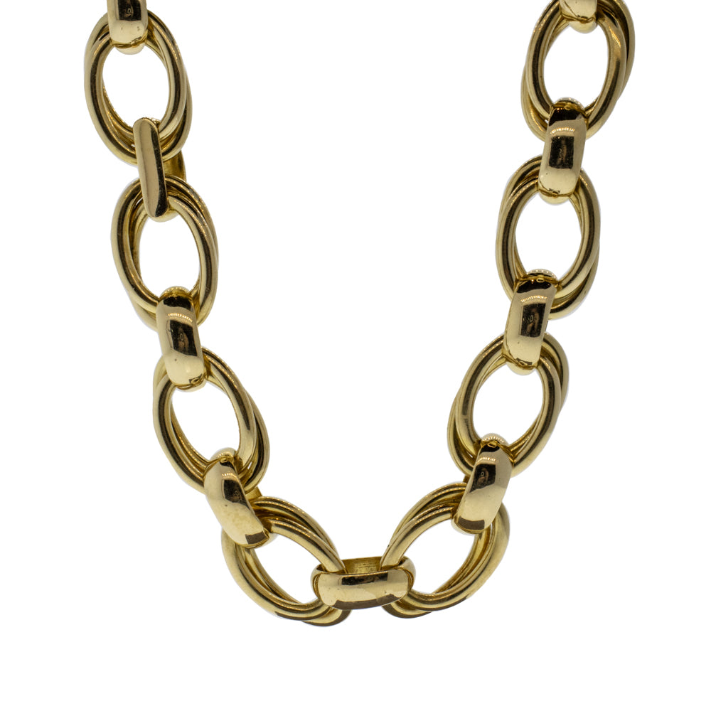Designer Carlo Weingrill Hollow Link Necklace