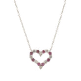 Tiffany & Co. Pink Sapphire and Diamond Heart Necklace