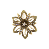 Victorian Seed Pearl Flower Brooch