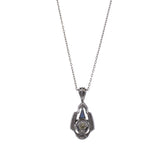 14K White Gold Champagne Old European Cut Diamond Necklace