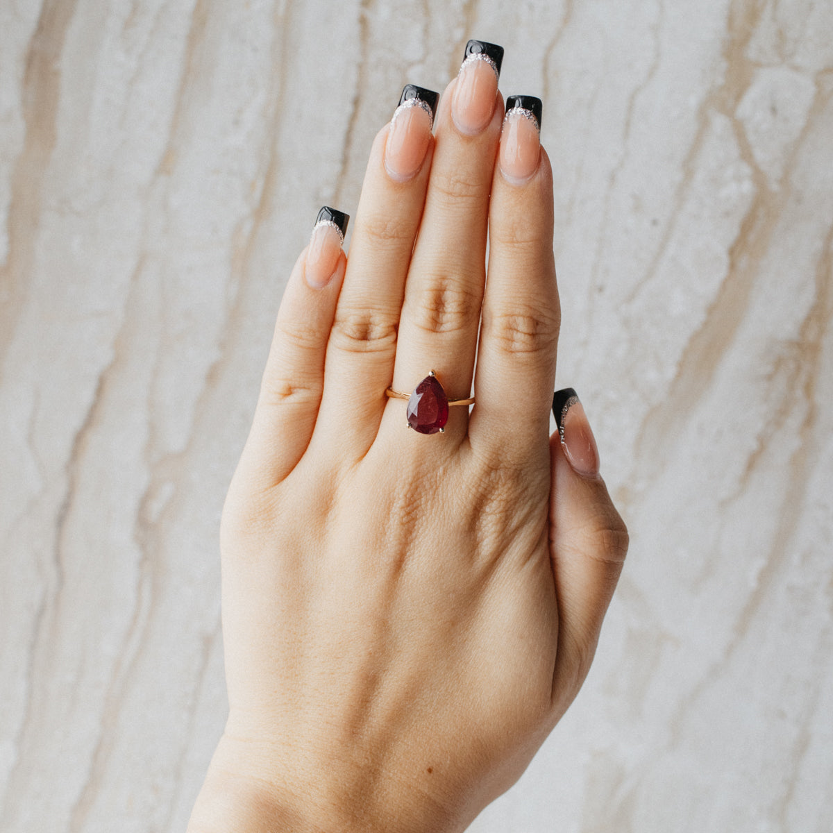 9K Yellow Gold 5.04ct Flux Treated Ruby Ring