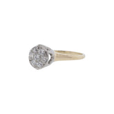 14K Yellow Gold & Platinum Old Mine Cut Diamond Ring
