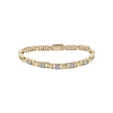 14K Yellow Gold Natural Diamond Floating Link Bracelet