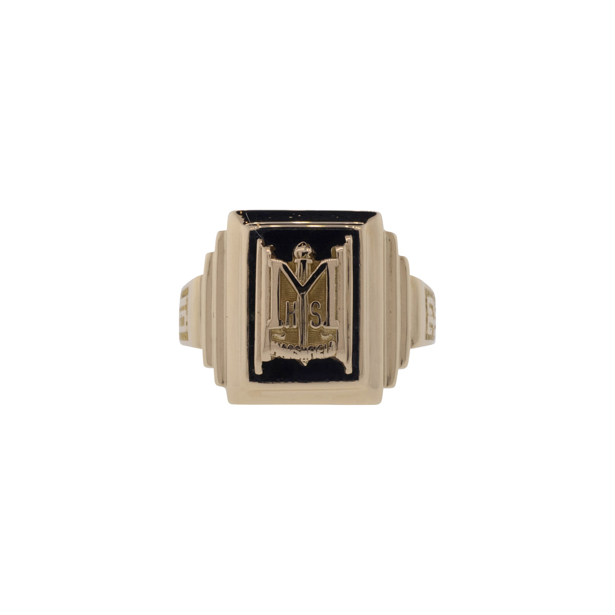 10K Yellow Gold 1932 Enamel High School Class Ring