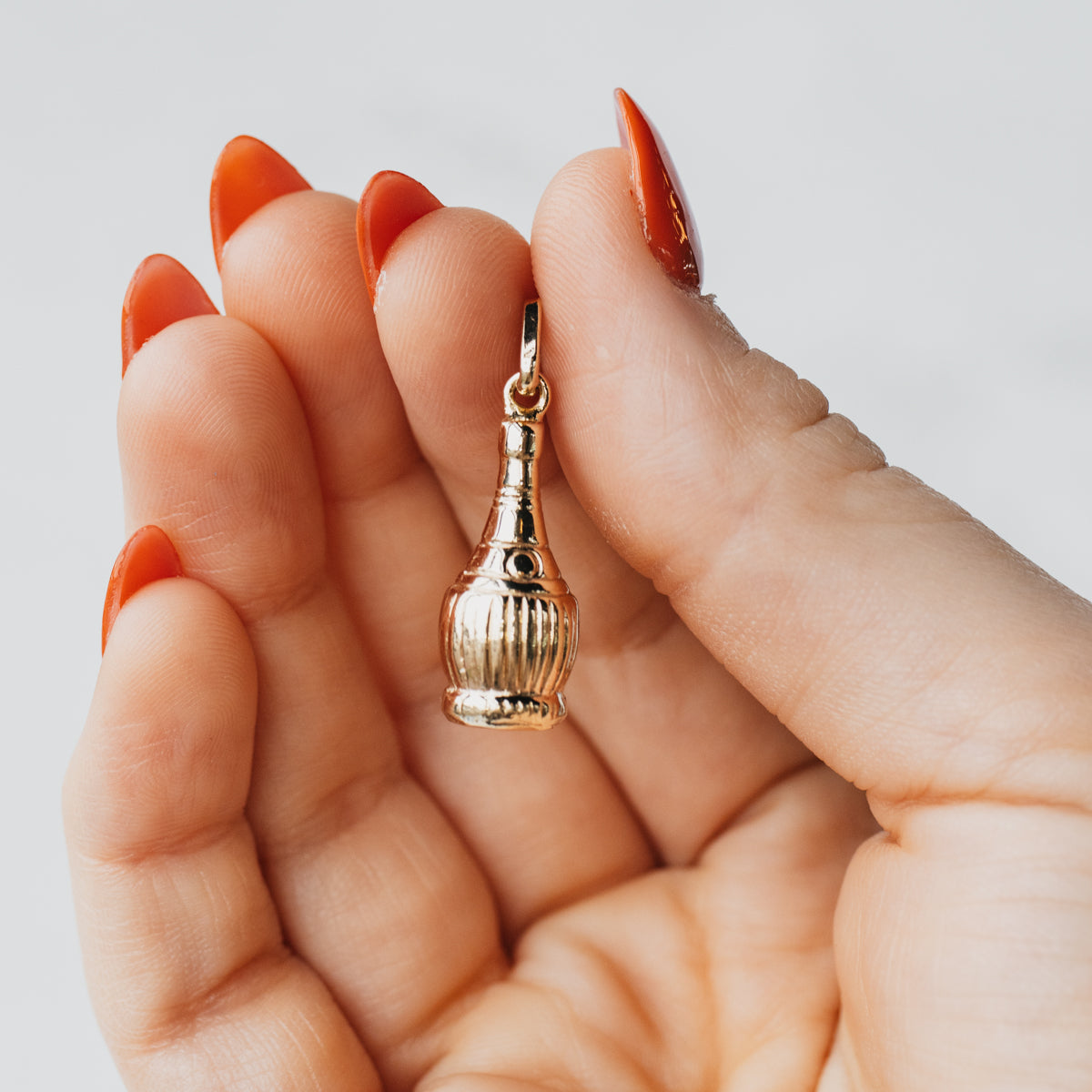 14K Yellow Gold Wine Bottle Charm