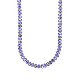 14K White Gold Oval Tanzanite Line Necklace
