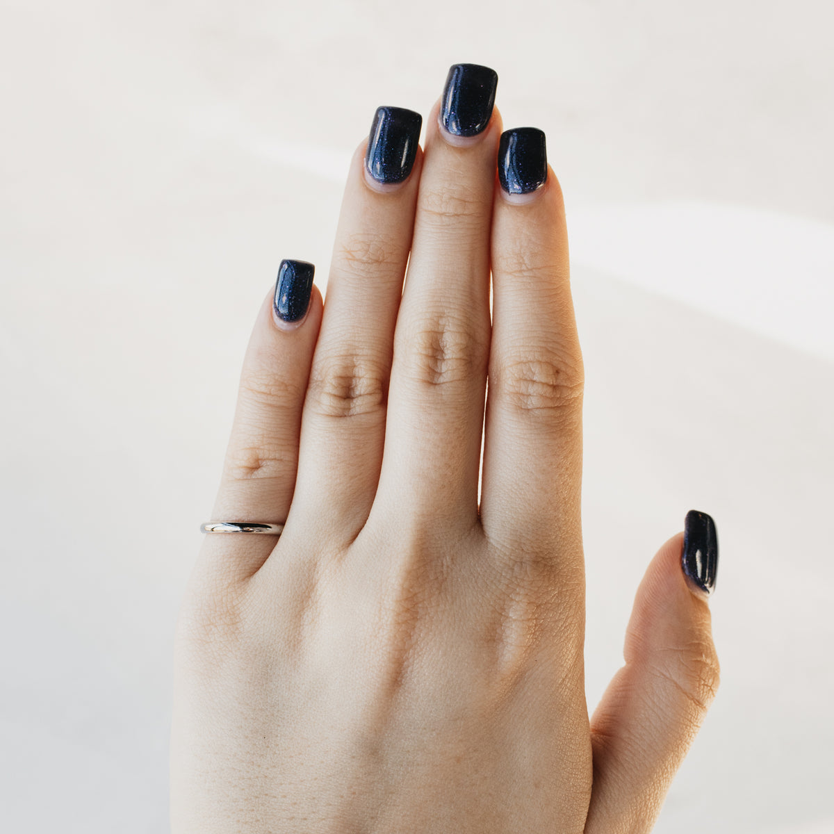 14K White Gold Half-Round Band