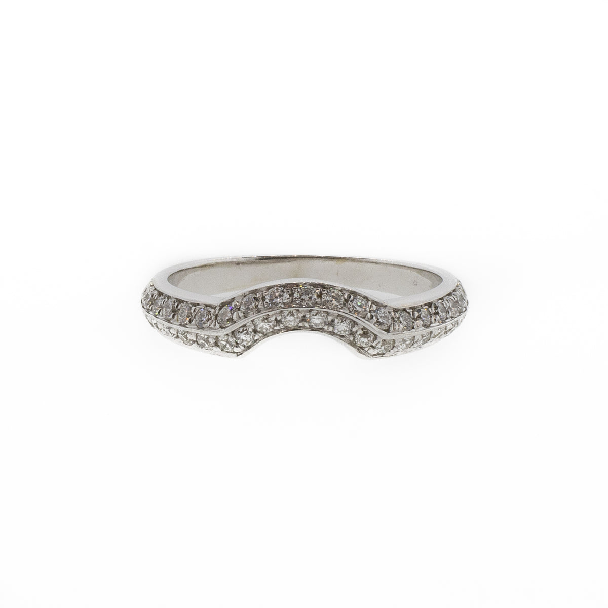 White Gold Diamond Contour Band