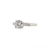 Art Deco Three Stone Round Brilliant & Baguette Diamond Ring