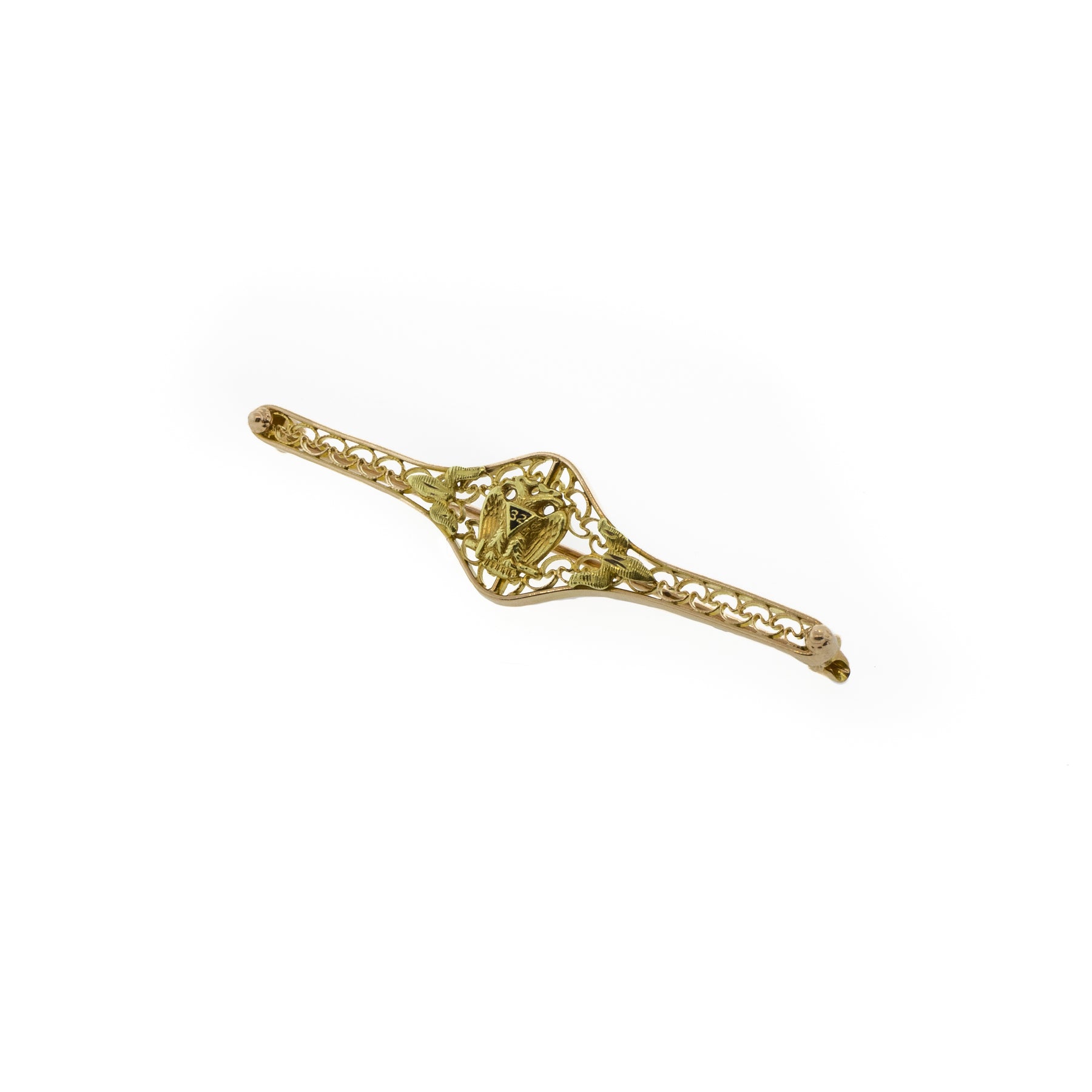 Long Latice 14K Yellow Gold Sorority Pin