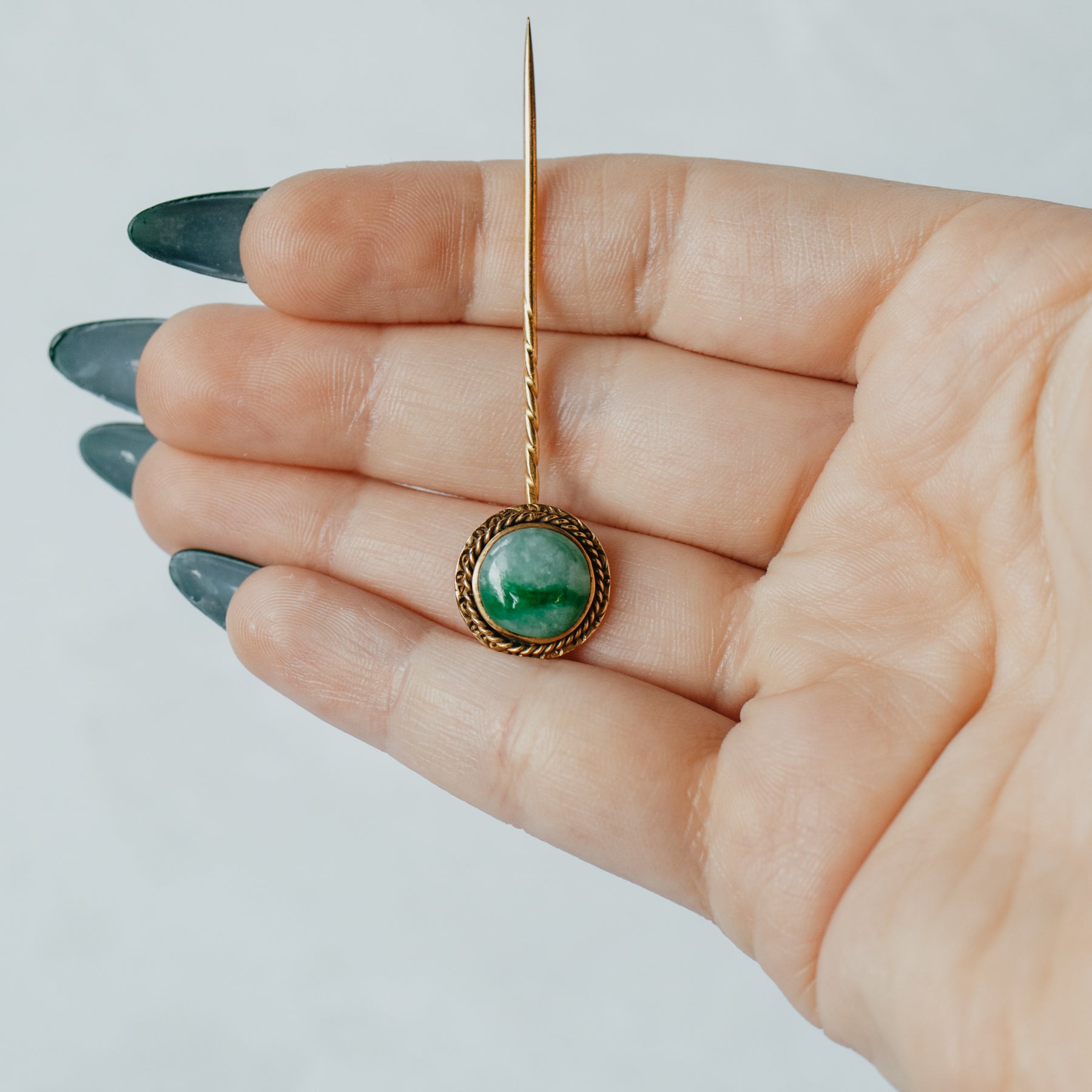 Jadeite Stick Hat Pin