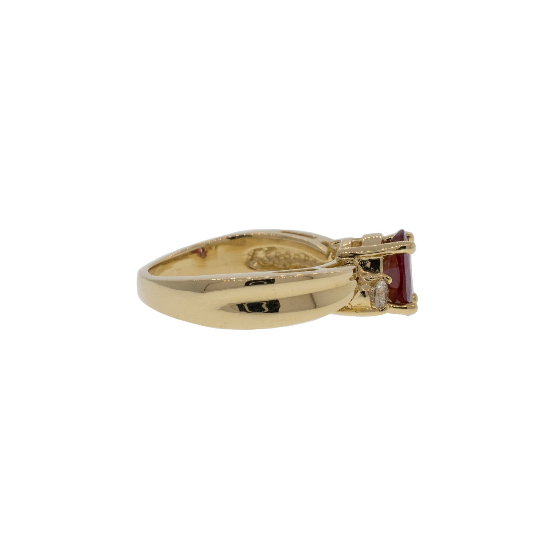 Natural Oval Ruby and Diamond Ring