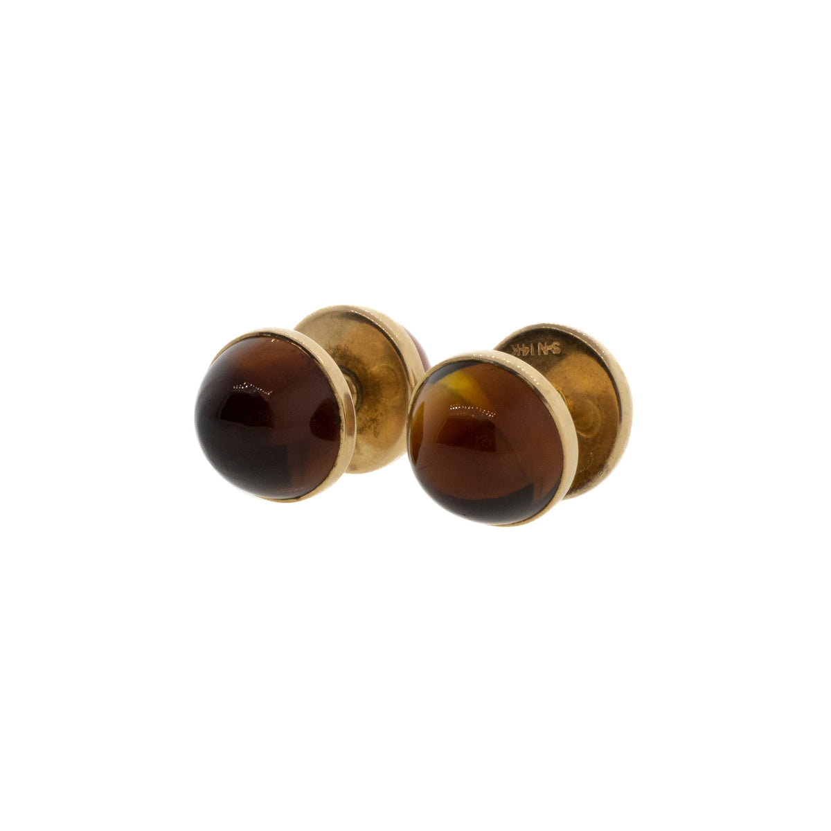Double Sided 16ctw Madeira Citrine Spool Cufflinks