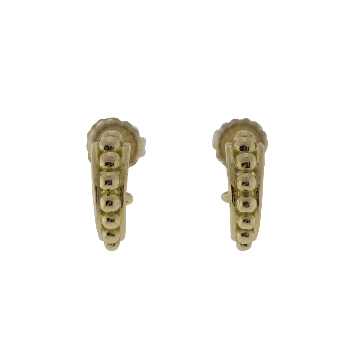 -18k Yellow Gold Half Hoop Studs