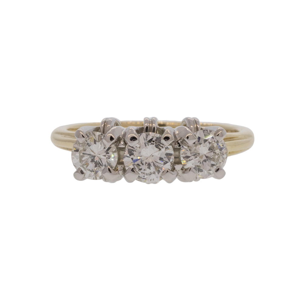Knotted Three-Stone Diamond Ring