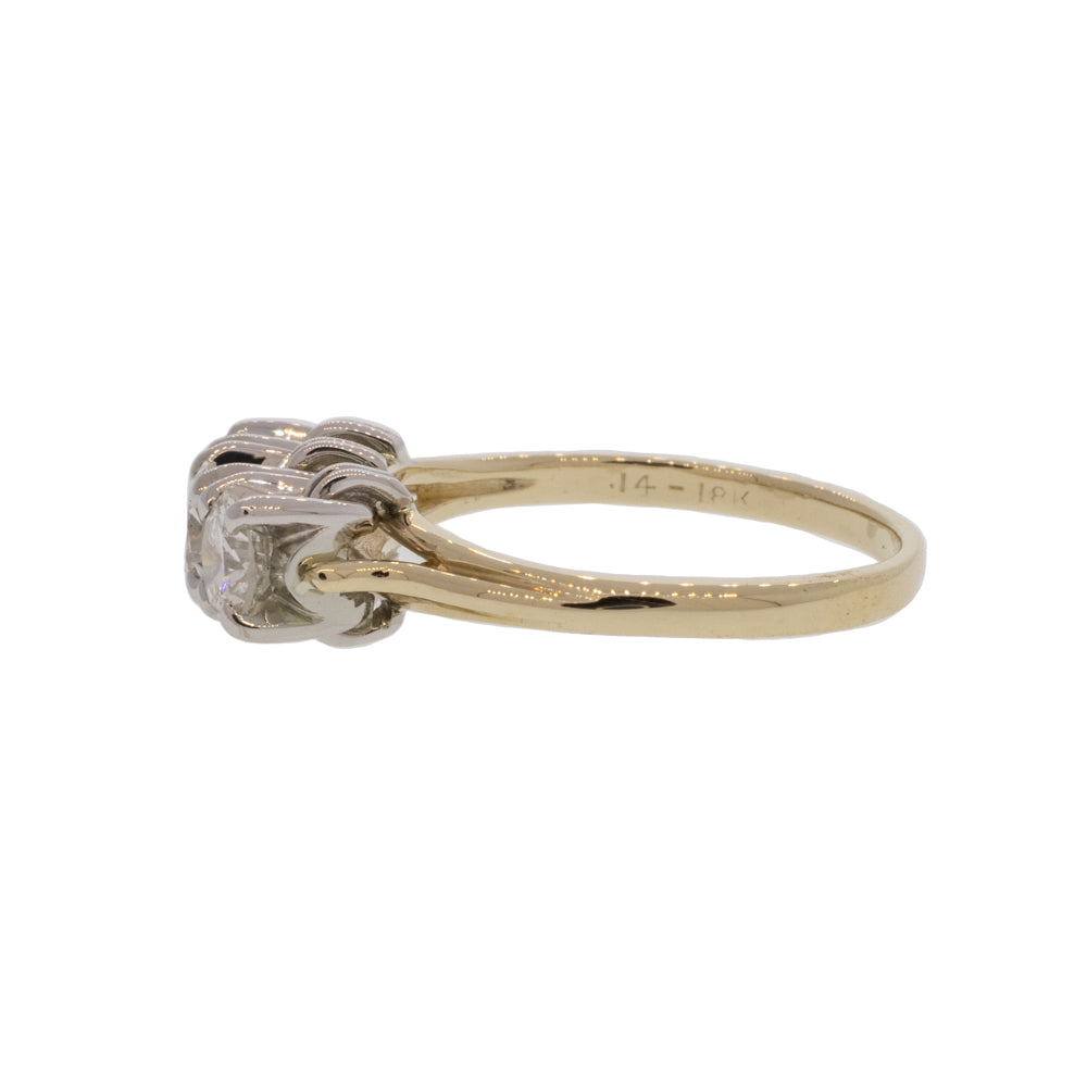 Knotted Three-Stone Diamond Ring