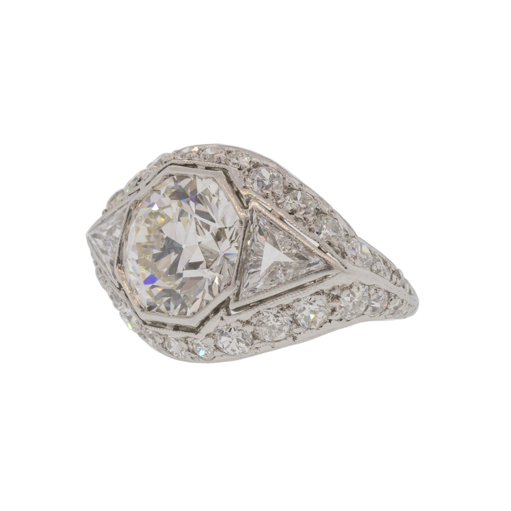 Old European Cut Diamond Antique Platinum Ring