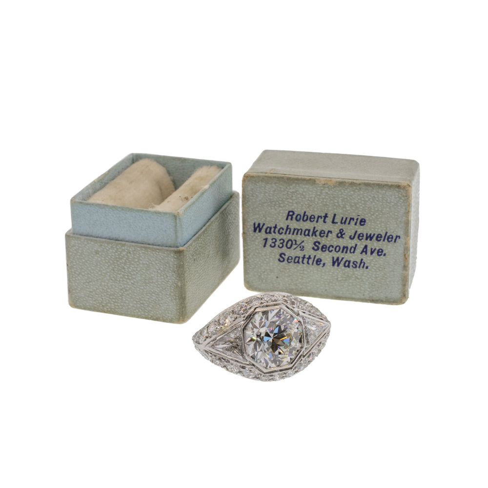 Old European Cut Diamond Antique Platinum Ring