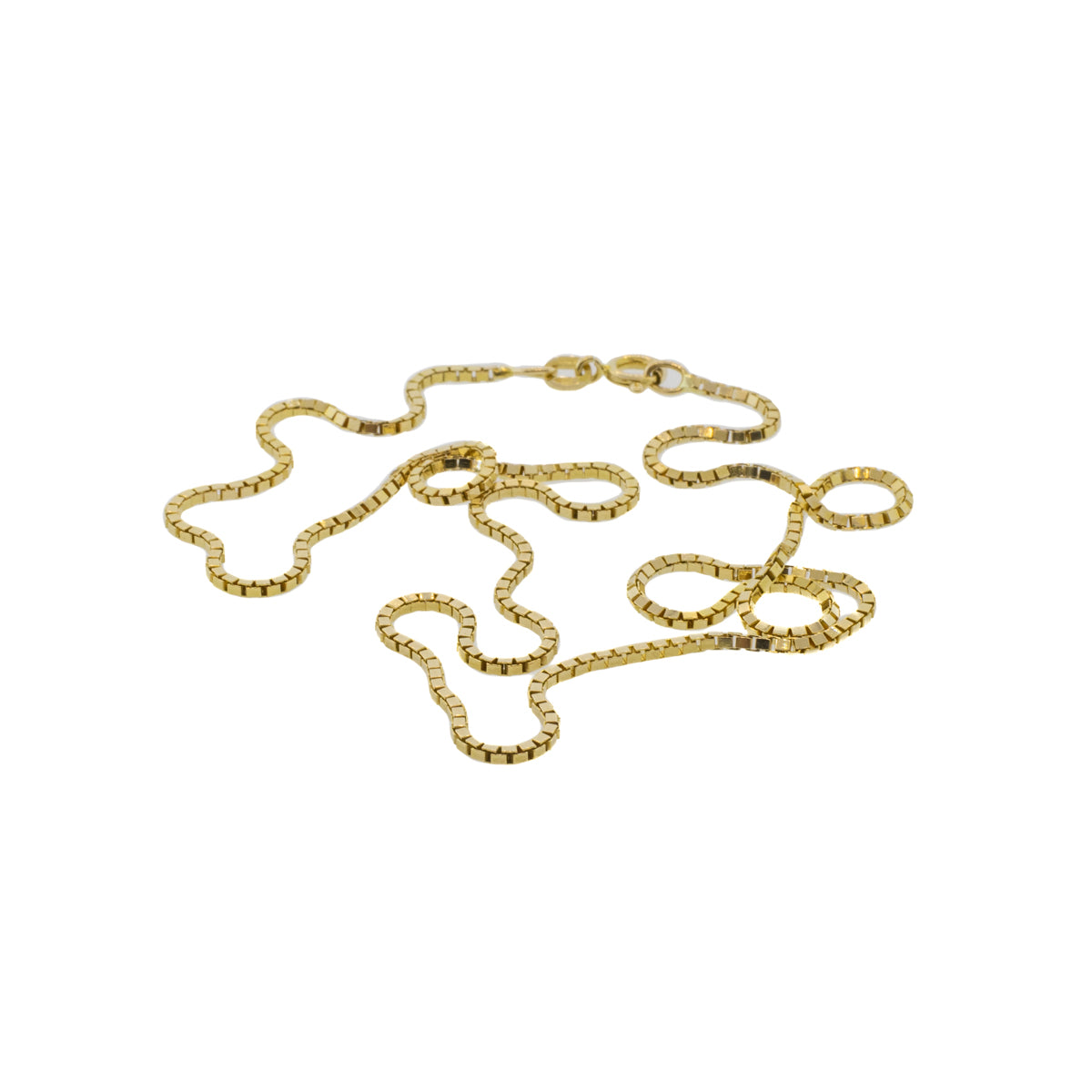 Solid 14K Yellow Gold 18" Box Chain
