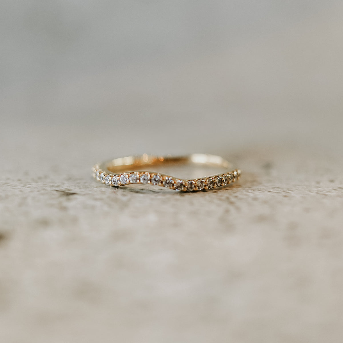 Diamond Contour 14K Yellow Gold Wedding Band