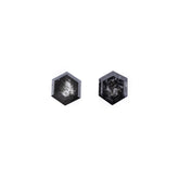 -0.72ctw Matched Pair of Hexagon Salt and Pepper Diamonds