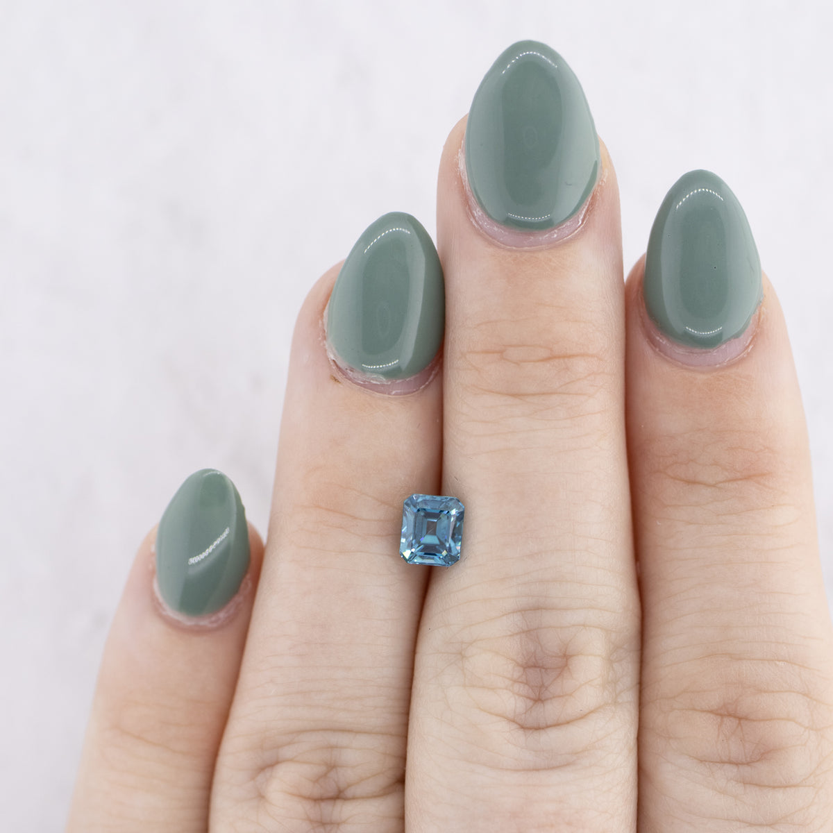 -1.63ct Emerald Cut Blue Zircon