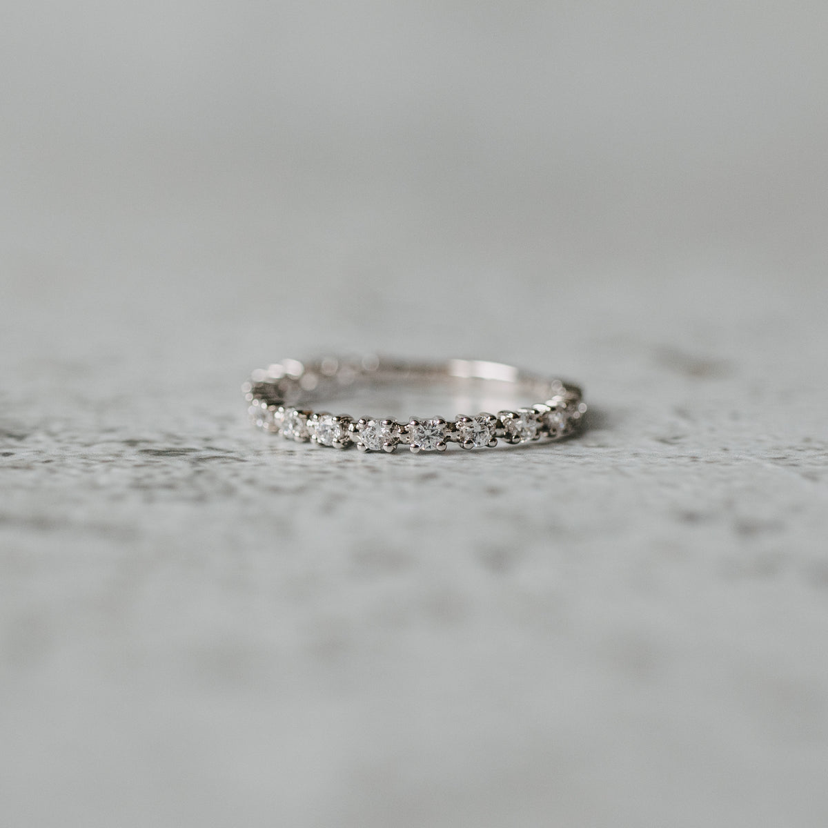 14K White Gold Diamond Beaded Anniversary Band