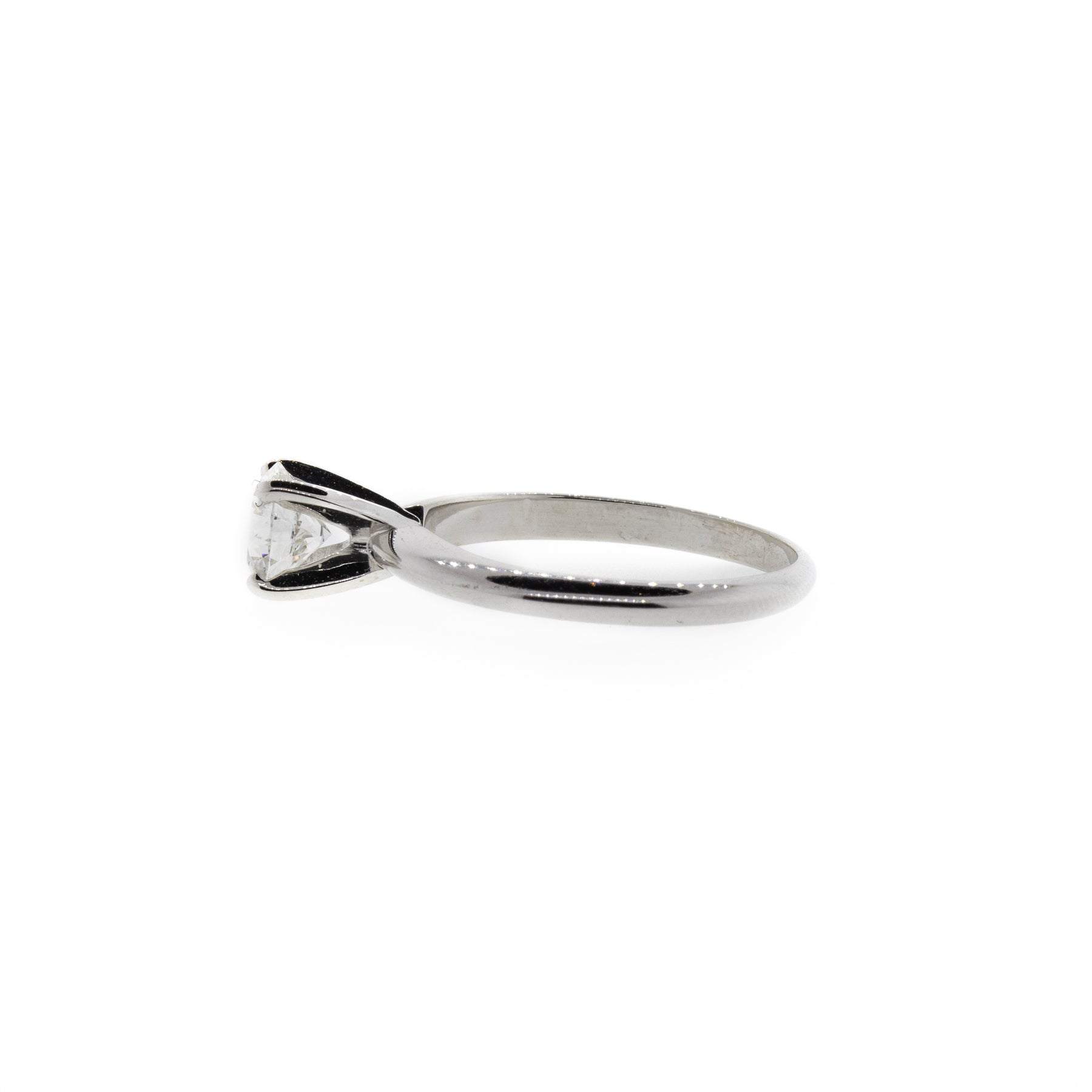 Traditional Four-Prong Diamond White Gold Solitaire Ring