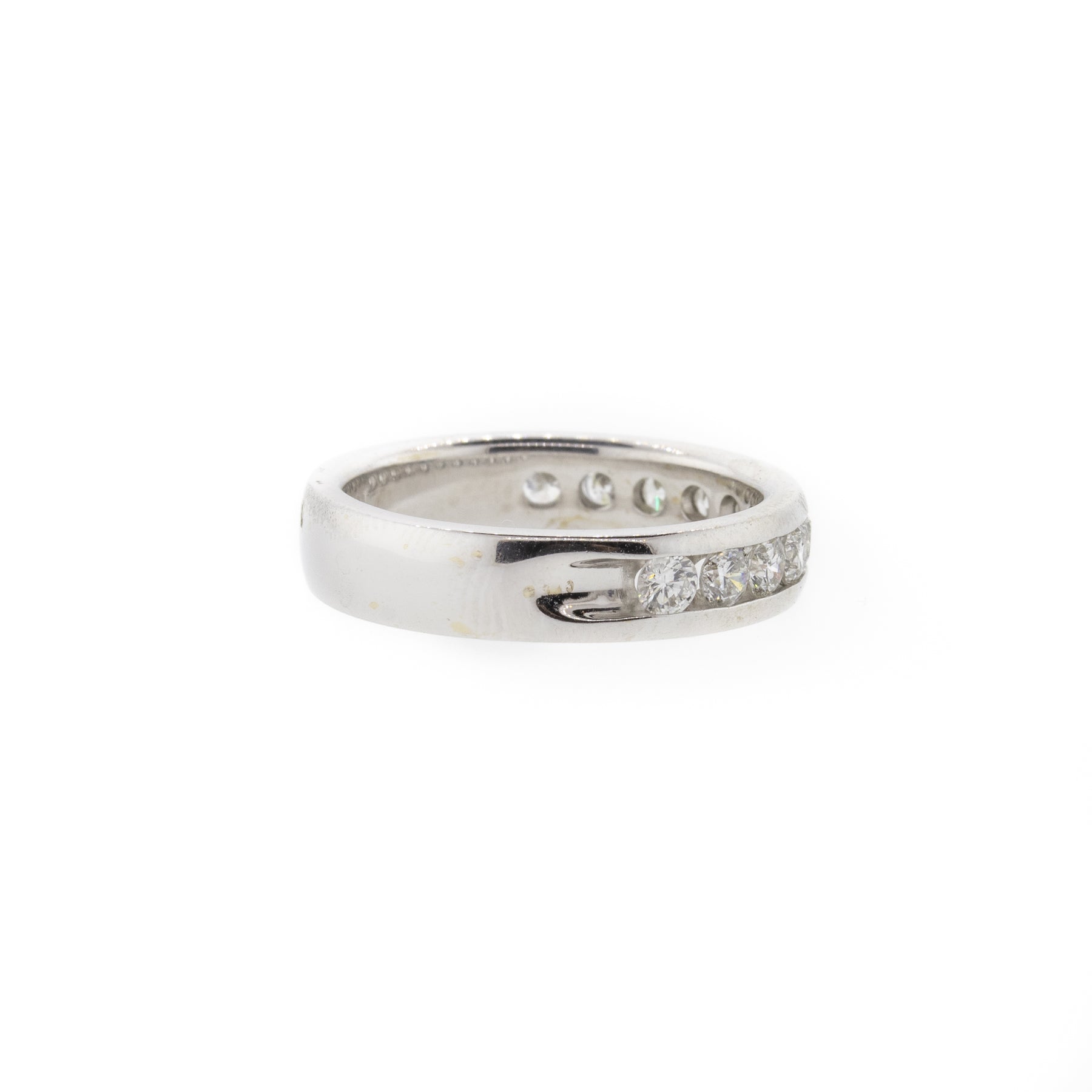 11 Stone Channel Set White Gold Diamond Band
