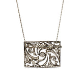 Georgian-Era Silver & 14K Yellow Gold Diamond and Pearl Brooch Necklace