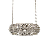 Art Deco Platinum Diamond Brooch Necklace
