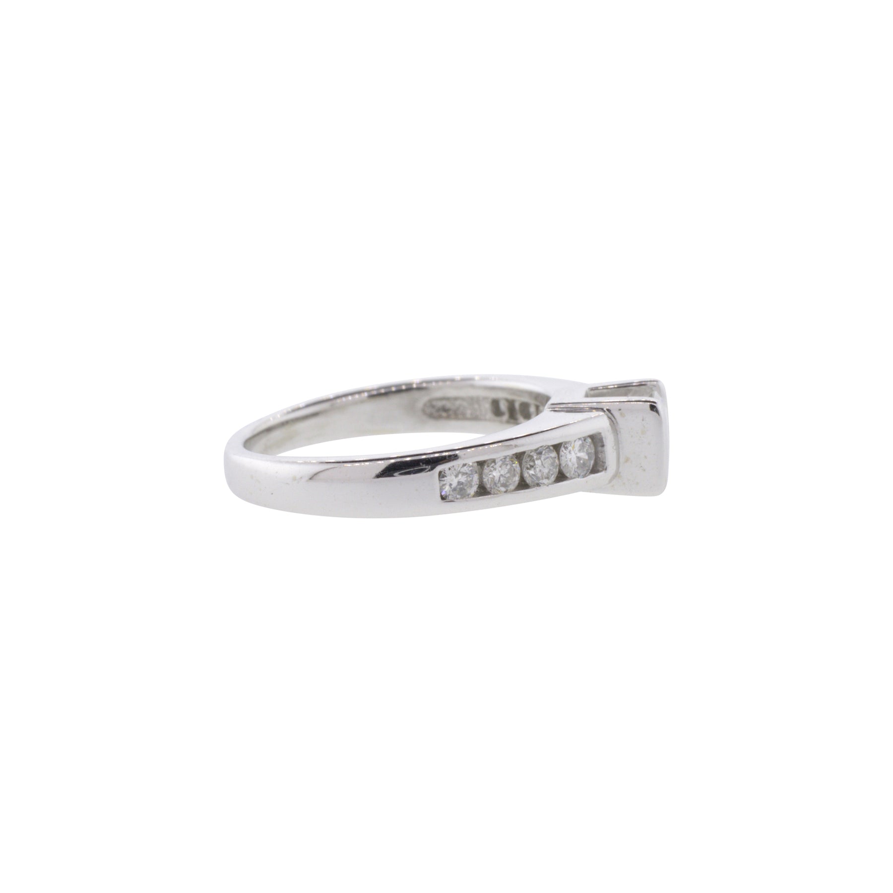 Tension-Set Natural Round Brilliant Cut Diamond Ring