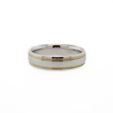 Two-Tone Gold Wedding Band With Hidden Diamond