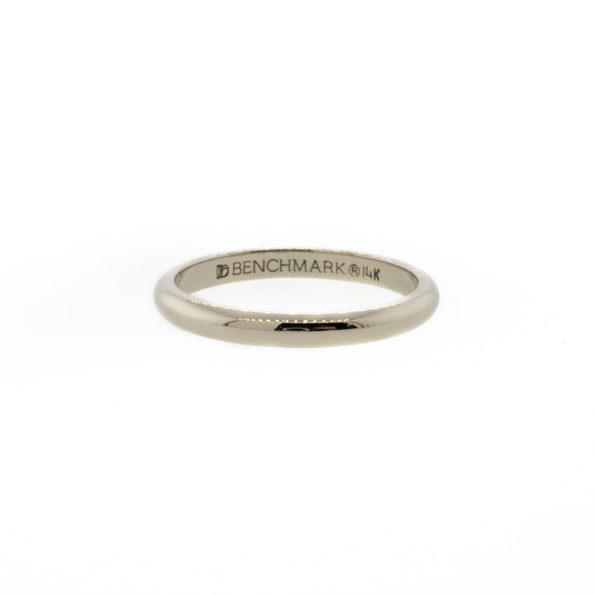 14K White Gold Wedding Band