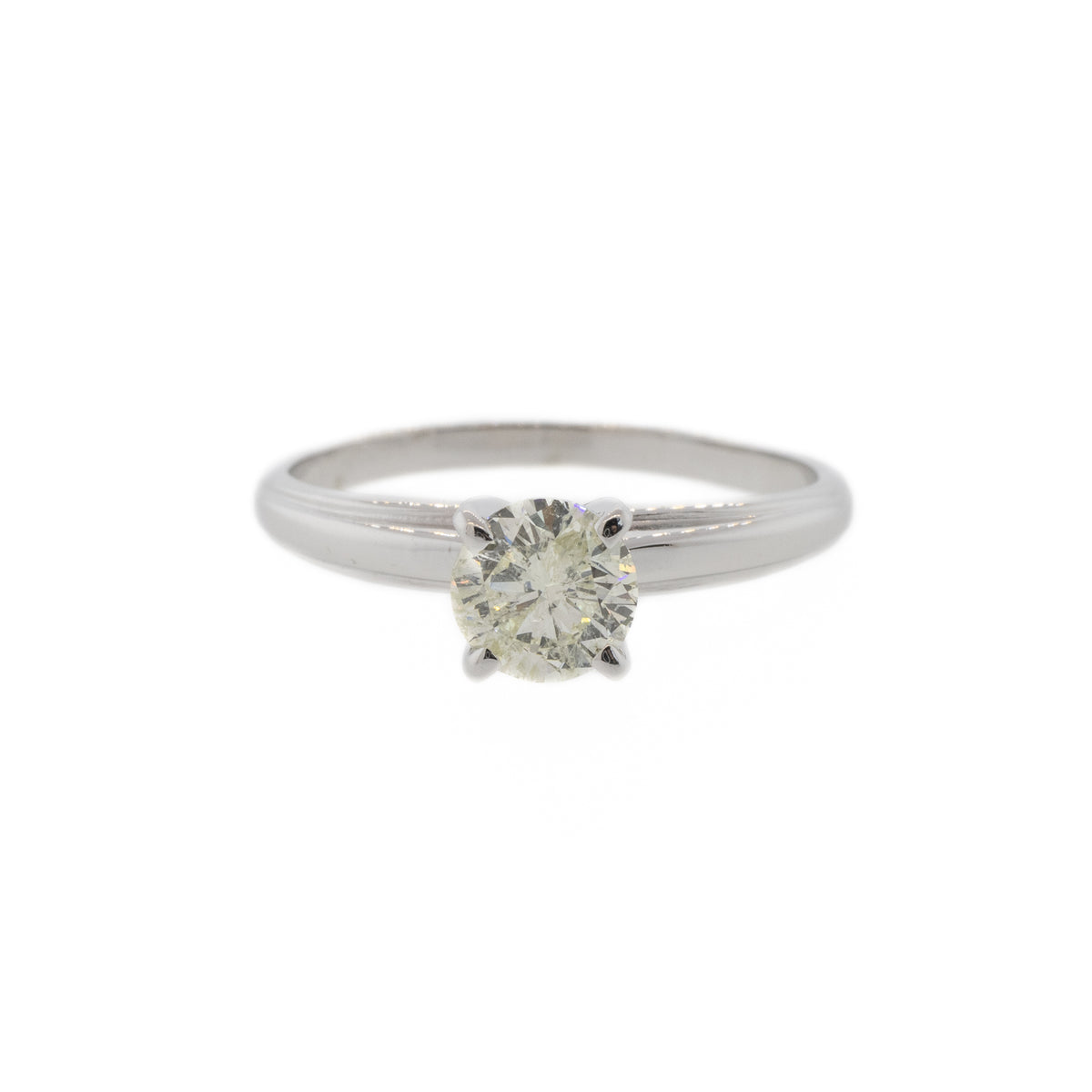 14K White Gold Round Brilliant Solitaire Diamond Ring