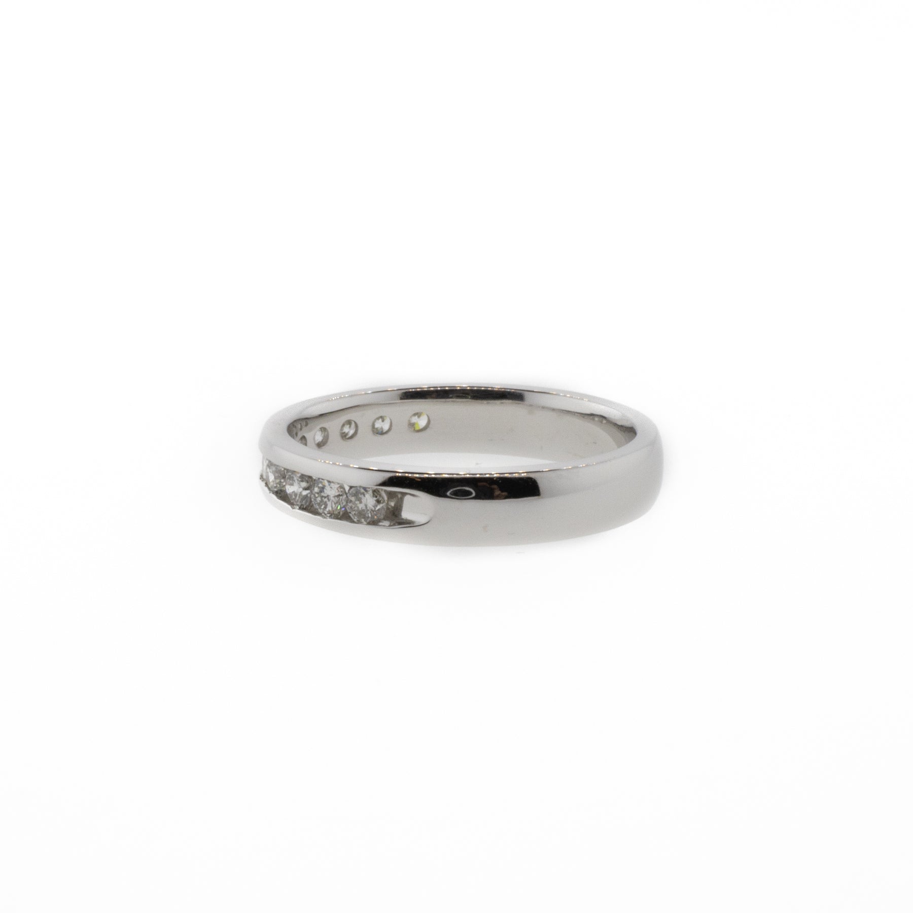 14K White Gold Diamond Channel Anniversary Band