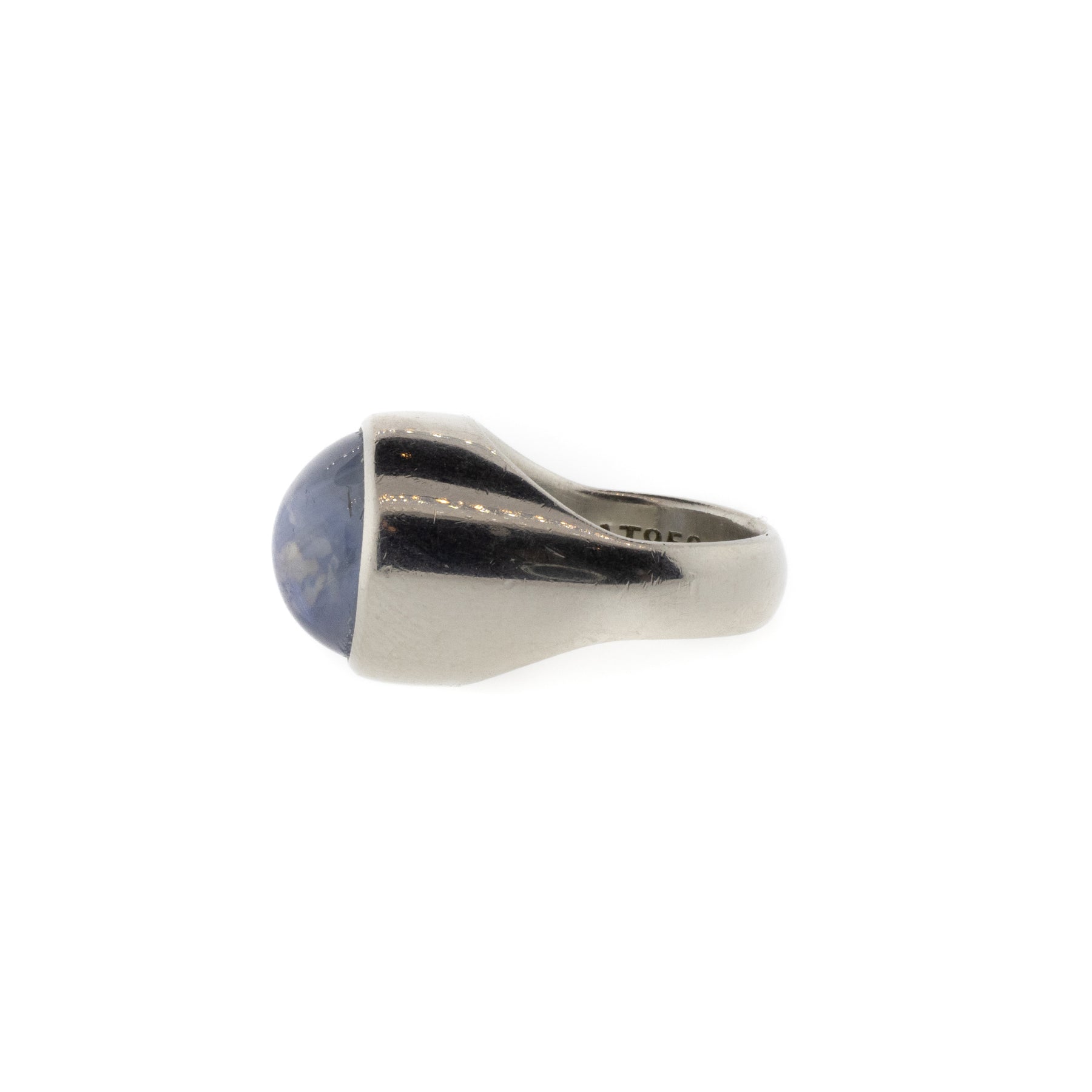 Natural Blue Star Sapphire Platinum Ring